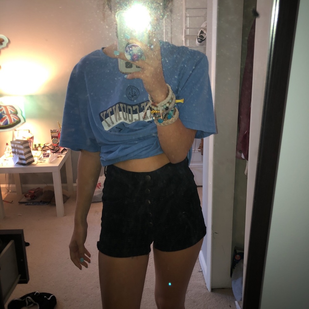 Super high waisted black American eagle shorts